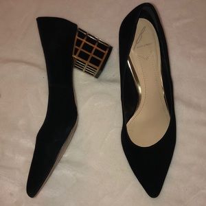 Brian Atwood Classic Black Pump w/ Gold Detail 9